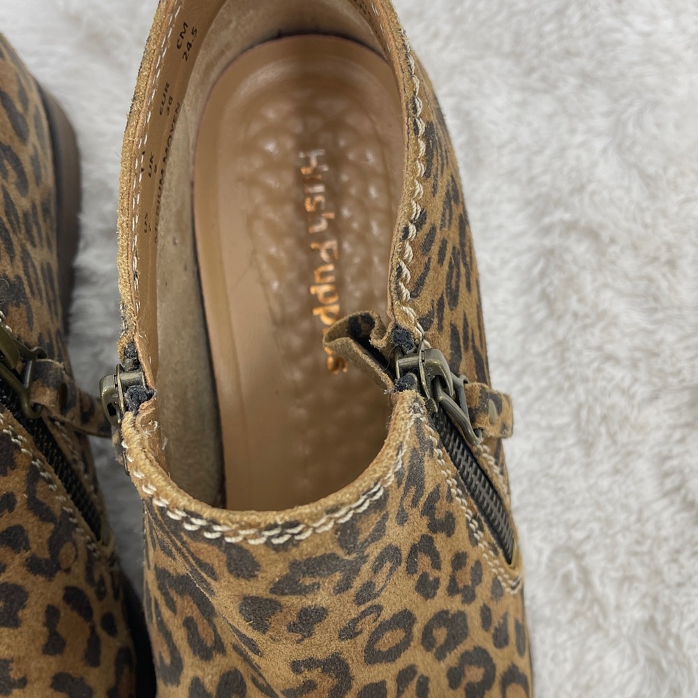 Hush Puppies Tan and Black ANIMAL PRINT Ankle Boots WOMENS SIZE 7 - Picture 4 of 6